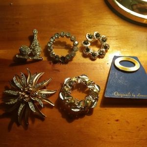 Lot Of Vintage Brooches Including a Coro brooche